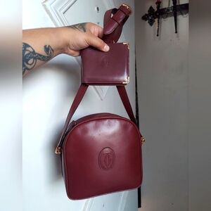 VINTAGE Must De Cartier Leather Side Pack & Wallet Set 😍🥀